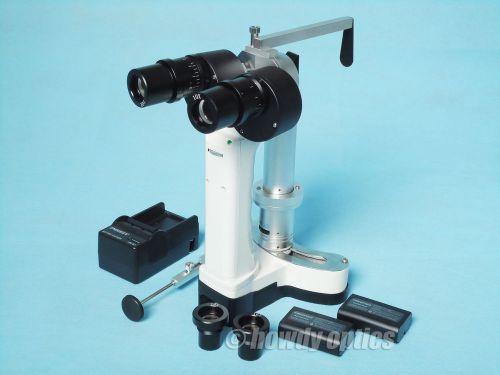 Portable slit lamp Hand held slit lamp microscope 4 spots Alu. case Brand new