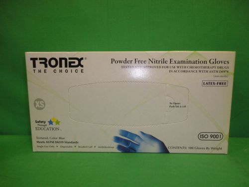TRONEX Powder-Free Nitrile Blue Exam Gloves [9393-05] Size X-Small [Bx of 100
