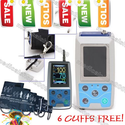 Nibp monitor 24 hour ambulatory digital blood pressure monitor holter + 6 cuffs for sale