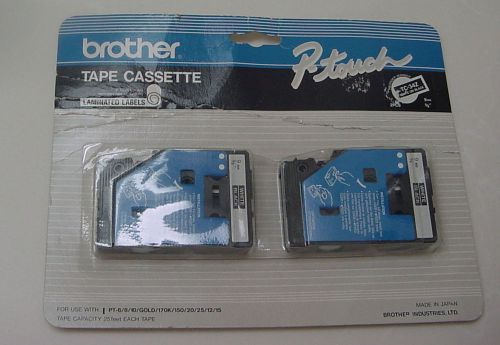 Brother tc-34z 2pk 3/8&#034; white on black  cartridge for label machine new - sealed for sale