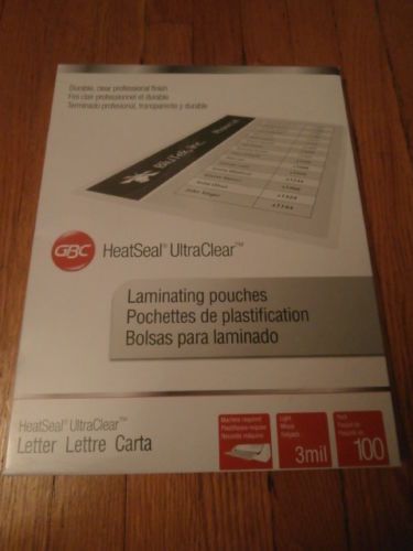 Gbc heatseal laminating pouches letter size 100 for sale