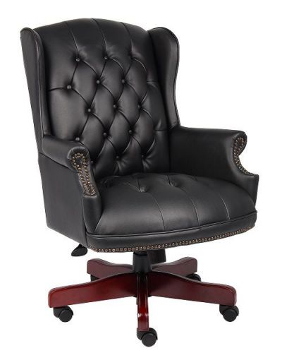 B800 BOSS BLACK WINGBACK TRADITIONAL EXECUTIVE OFFICE CHAIR