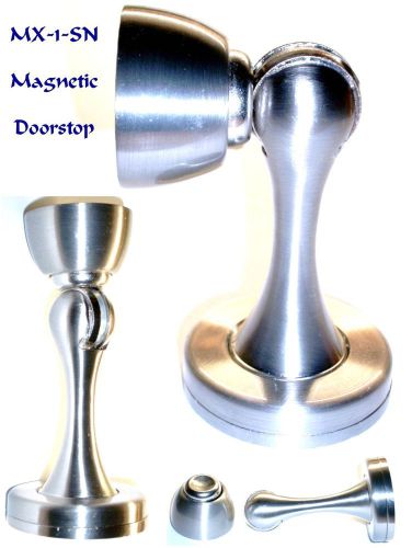 Satin nickel *magnetic* door stop / holder ~ heavy commercial grade quality for sale