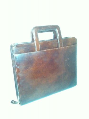 FRANKLIN COVEY EXTRA LARGE BROWN LEATHER 7 RING BINDER, BRIEFCASE, PLANNER NICE!