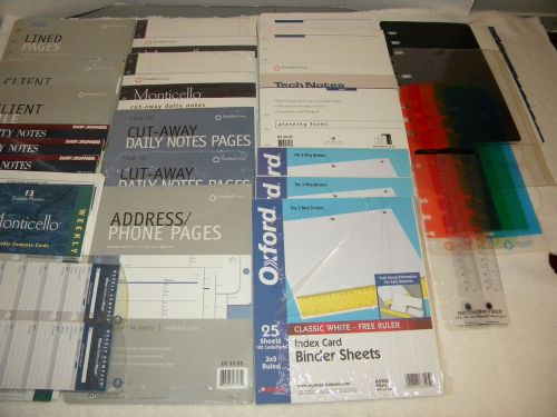 Franklin covey monarch 8.5x11 planner binder organizer refill page accessory lot for sale