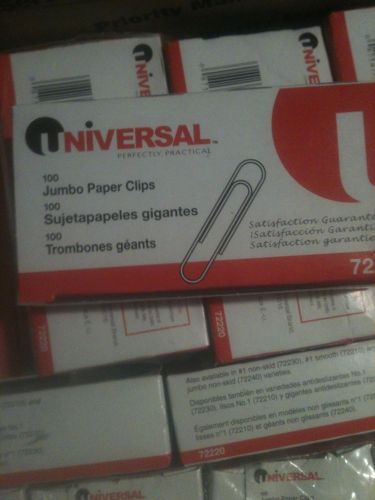 NEW! Lot of 30 Boxes Jumbo Smooth Paper Clips 100/box =3,000 Clips, UNV 72220
