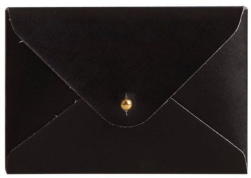 3 9 X 2 8 Inches Shiny Black Recycled Leather Mini Folder Pt01974