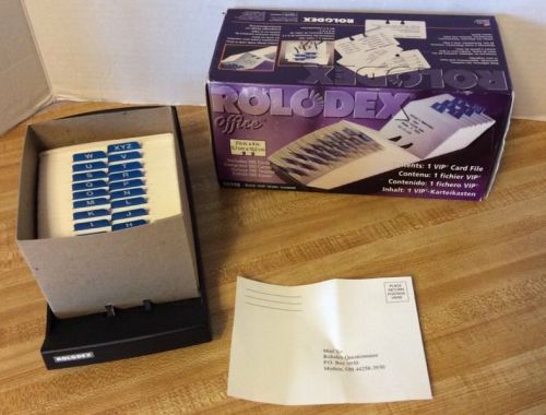 NEW  Vintage 1998 Rolodex  Office VIP business Card File, 500 cards w/warranty