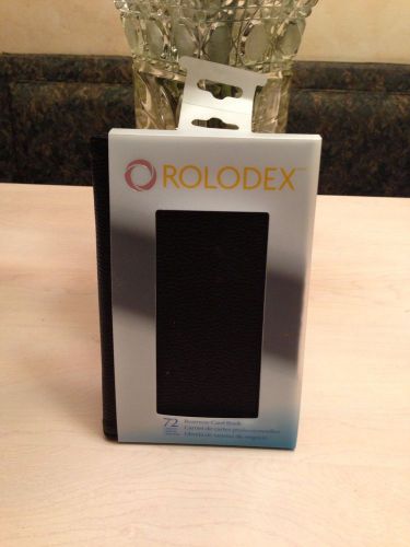 Rolodex Business Card Book Holder Black 72 Card Capacity Faux Leather