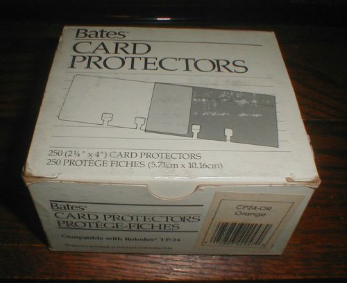 Box of 250 Bates Card Protectors Orange CP24-OR (Rolodex Compatible TP-24)