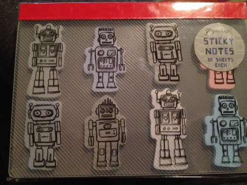 Paperchase robot mini sticky notes - set of 8 mini robot sticky note pads for sale