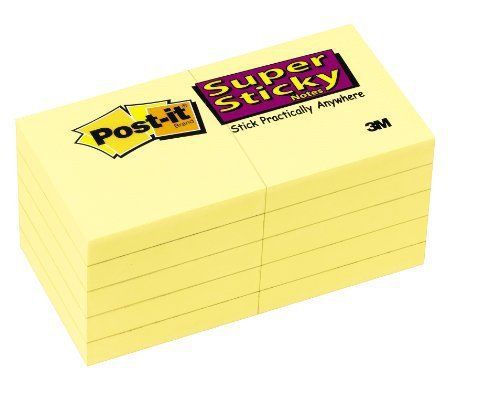 Post-it Super Sticky Note - Self-adhesive - 2&#034; X 2&#034; - Yellow - Paper (62210sscy)