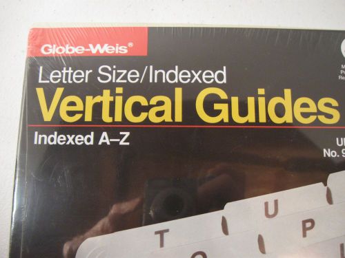 Globe-Weis  25 Vertical File Guides Letter Sized  Pressedboard Indexed A-Z Green