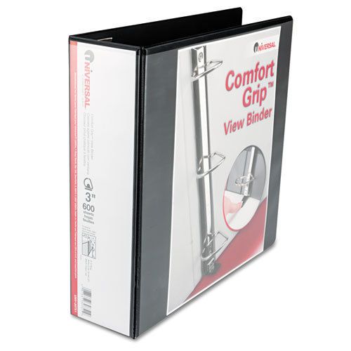 Comfort Grip Deluxe Plus D-Ring View Binder, 3&#034; Capacity, 8-1/2 x 11, Black