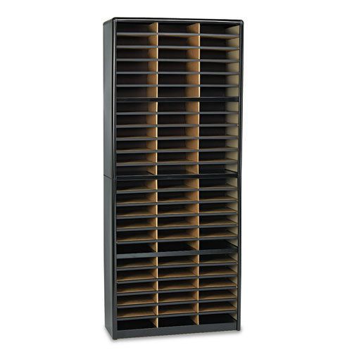 Steel/fiberboard literature sorter, 72 sections, 32 1/4 x 13 1/2 x 75, black for sale