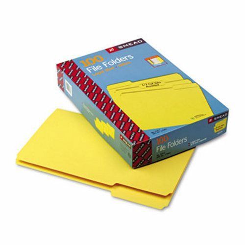 Smead File Folders, 1/3 Cut Top Tab, Legal, Yellow, 100/Box (SMD17943)