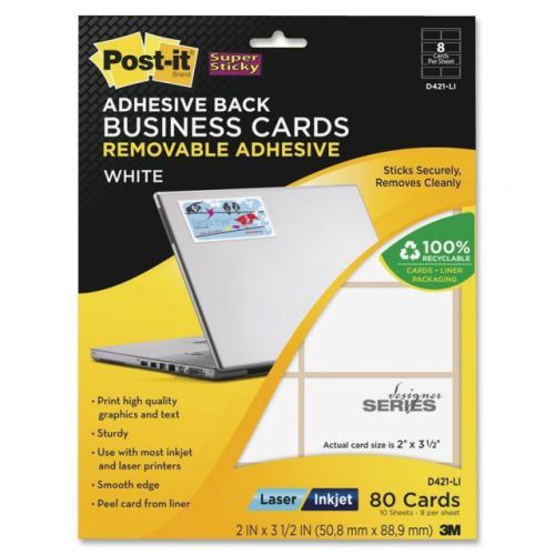 Post-it Adhesive Back Business Cards  - MMMD421LI