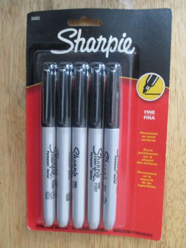 5 (1 Package) Sharpie Permanent Black Markers 30665 Original Factory Packaging
