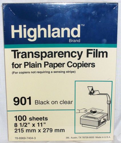 Highland Transparency Film*901 Black on Clear*100 sheets*New*Sealed*