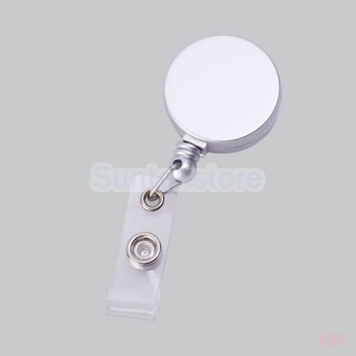 20 x retractable pass id card badge holder clip key chain reel w. clip new for sale