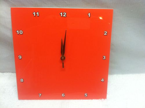3drose Bright Orange Wall Clock, 10 by 10-Inch