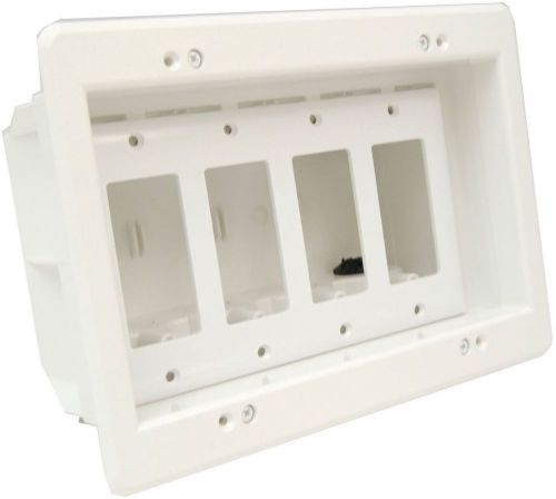 Recessed electrical outlet mounting box with paintable wall gang dvfr4w-1 for sale