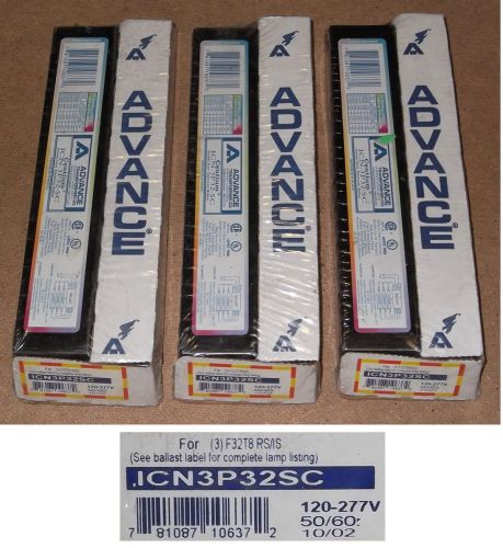 Lot 3x Advance BALLASTS - Centium ICN-3P32-SC for 3 F32T8 RS/IS 120/277V