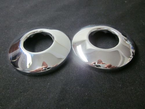 New 1 pair 2 low profile chrome plated escutcheons flanges 1 1/4&#034; id pipe tube for sale