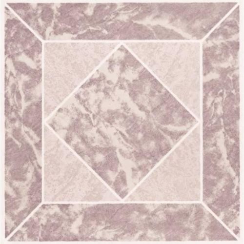 1 Case Floor Tile No Wax Self Stick 12&#034; X 12&#034; Rose Marble (45 tiles/case) 842168