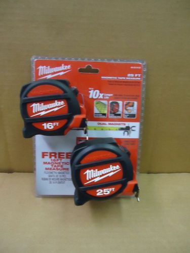 Milwaukee 48-22-5125 25&amp;16 foot magnetic tape measure for sale