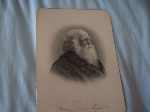 WILLIAM CULLEN BRYANT-R.TRAUTMAN STEEL PLATE ENGRAVINGS-1885-AUTHORS &amp; POETS