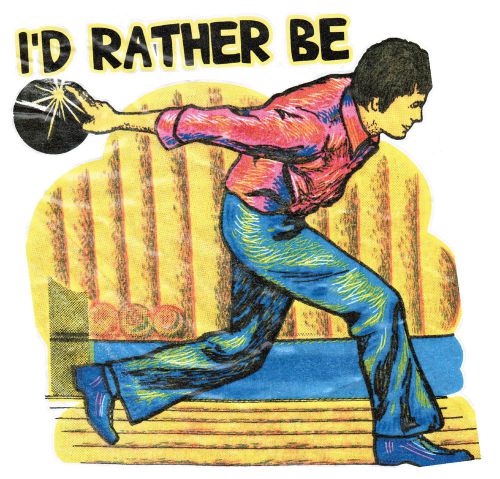 I&#039;d Rather Be Bowling Vintage 70&#039;s Roach T-Shirt Transfer Heat Press