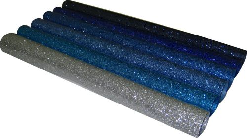 Glitter Siser  Silver&amp; blue colors Heat Press Transfer Vinyl  KIT 20&#034; x 12&#034; EACH