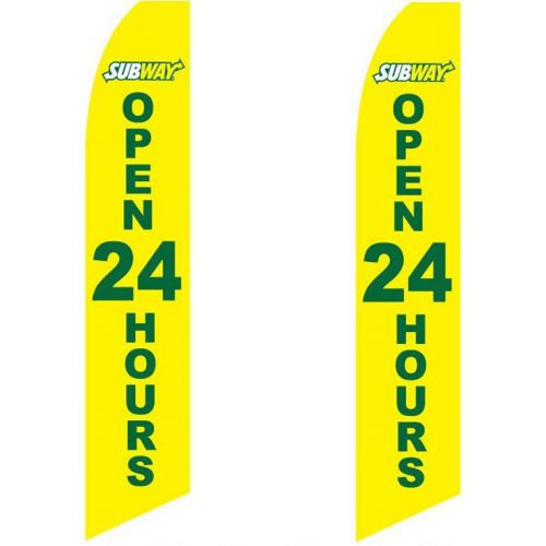 Swooper Flag 2 Pack Subway Open 24 Hours Yellow Green
