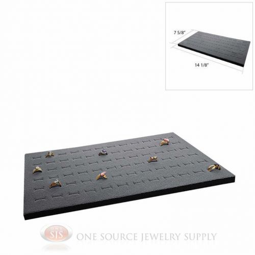 Gray Ring Display Pad Holds 72 Slot Rings Tray or Case Jewelry Insert