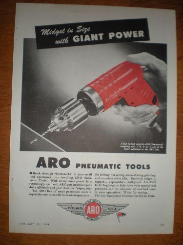 1944 ARO Pneumatic Air Tools 1/4 Hand DRILL AD