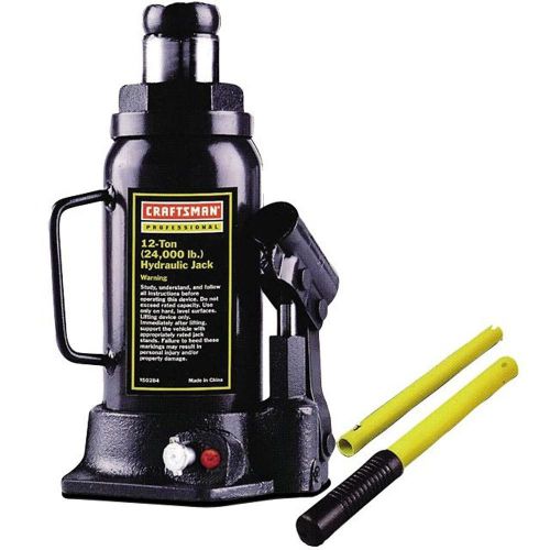 Hydraulic Jack Craftsman Professional 12 Ton Bottle Lift Service Car Stands NEW!