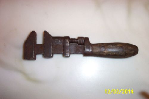 Vintage SOLIC BAR 8&#034; Monkey-Pipe Wrench partial wooden handle Made in USA
