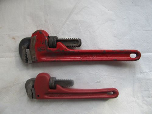 Lot 2 Pipe Wrench 10&#034; 8&#034; Heavy Duty forged steel  LQQK!!