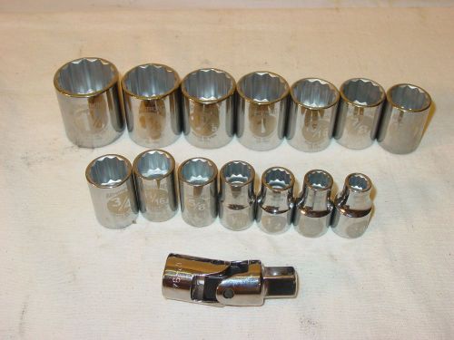 Armstong 1/2 inch drive socket set ratchet pull handle breaker bar extension etc for sale