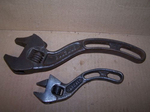 Vintage Barcalo Buffalo #10 &amp; #6 Adjustable Curved Handle Wrenches