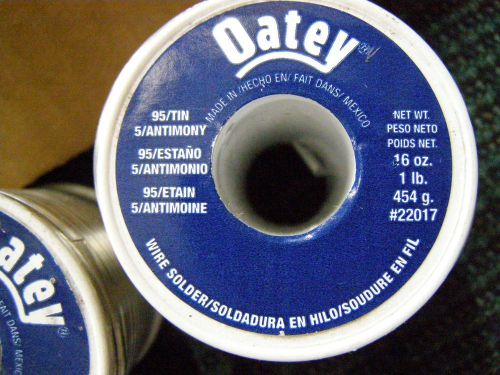 Oatey Solder 95/5 No lead 1 pound From new case 10available Lead Free Tin $5ship