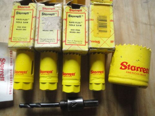 Starrett hole saws  and arbor,11720,11704,2-11703,11701,55141 and EDP