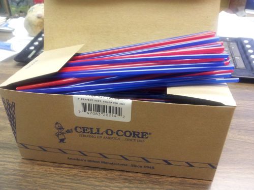 BLUE &amp; RED 8&#034; COCKTAIL BAR SIP STRAW (( 500 PER BOX )) CELL-O-CORE/  MADE IN USA