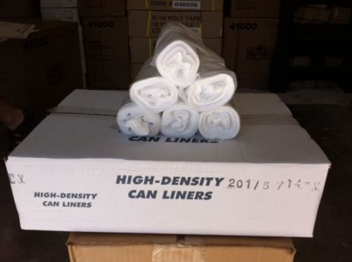High Density Can Liners Natural 40&#034;x48&#034; 45gal 12micron 50pcs/pack