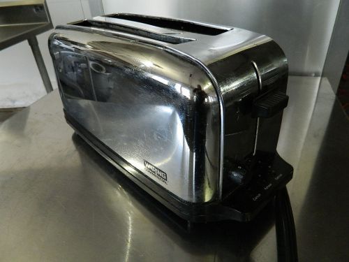 WARING WCT704 COMMERCIAL TOASTER W/ 2-EXTRA WIDE SLOTS BRUSHED CHROME STEEL