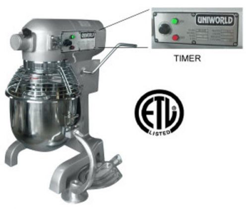 Uniworld UPM-20ET Commercial Kitchen 20 Qt Planetary Mixer w/Timer &amp; Attachments