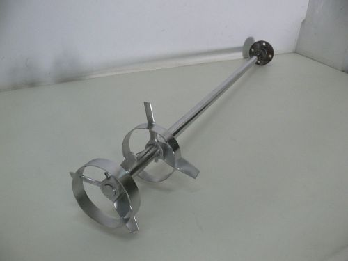 Stainless Steel 43&#034; Mixer Agitator Shaft W/ Double 7&#034; Propellers