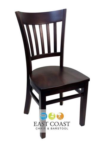 New Gladiator Walnut Vertical Back Wooden Restaurant Chair with Walnut Seat