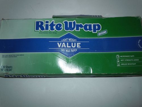 Dixie RW156 Rite-Wrap Interfolded Dry Wax Deli Paper, 15&#034; x 10 3/4&#034;